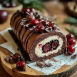 Chocolate Cherry Swiss Roll