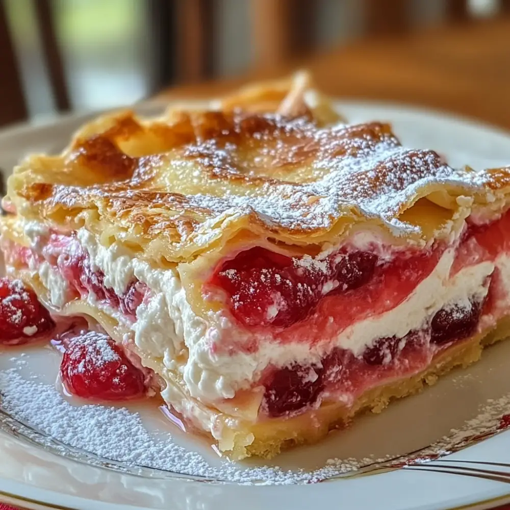 Cherry Cream Puff Pastry Dessert