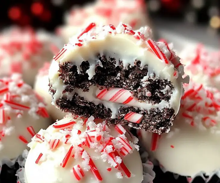 No-Bake Peppermint Bark Snowballs