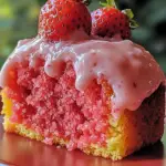 Strawberry Honeybun Cake with Strawberry Cream Icing