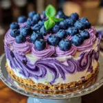 No-Bake Blueberry Swirl Cheesecake