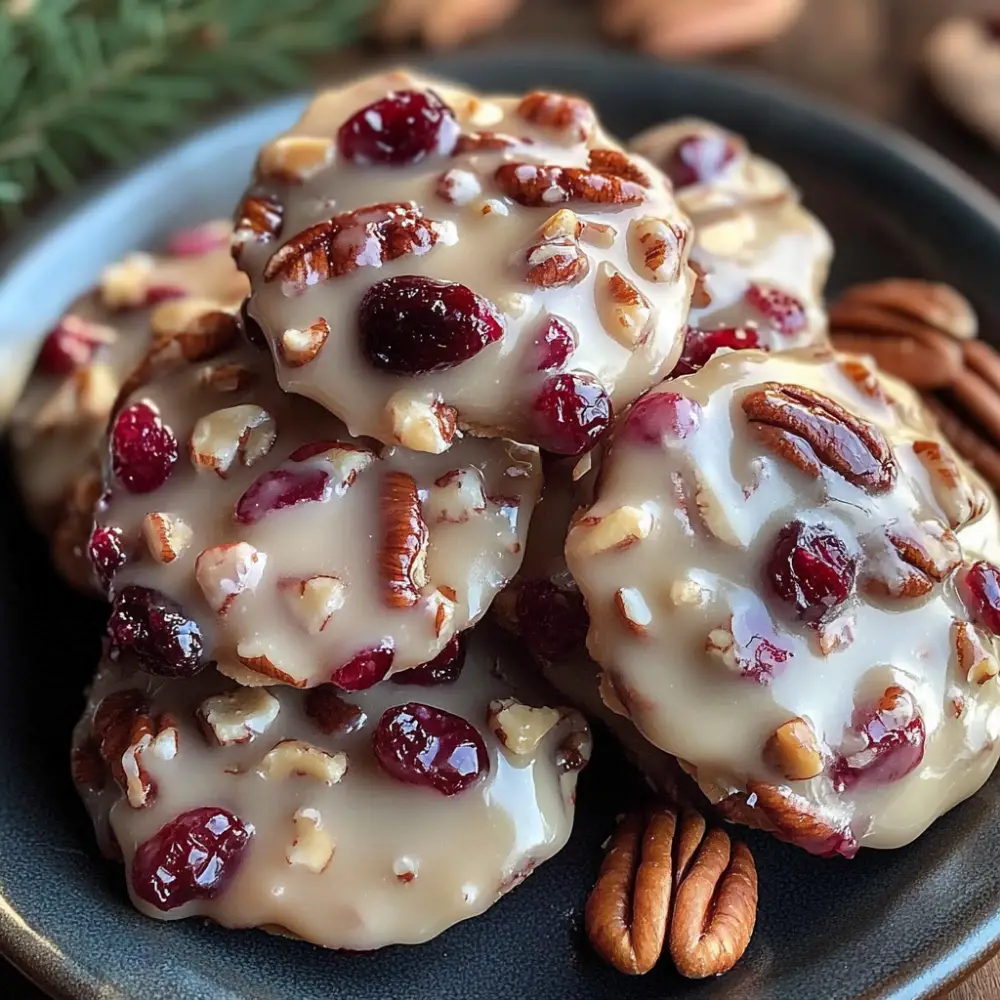 No-Bake Cranberry Pecan Praline Cookies