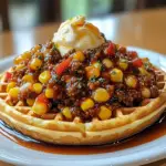 Honey Butter Cornbread Waffles with Chili