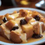 Old-Fashioned Bread Pudding with Vanilla Sauce