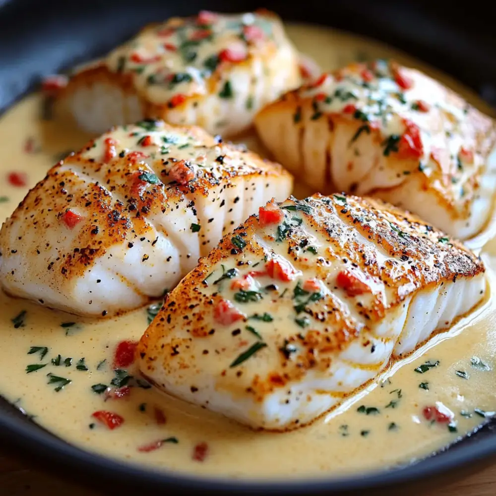 Seared Snapper with Lobster Cream Sauce