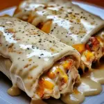 Tender Chicken Wrapped in Tortillas with a Rich, Creamy Cheese Sauce