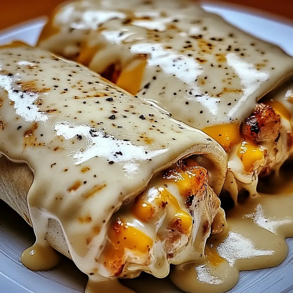 Tender Chicken Wrapped in Tortillas with a Rich, Creamy Cheese Sauce