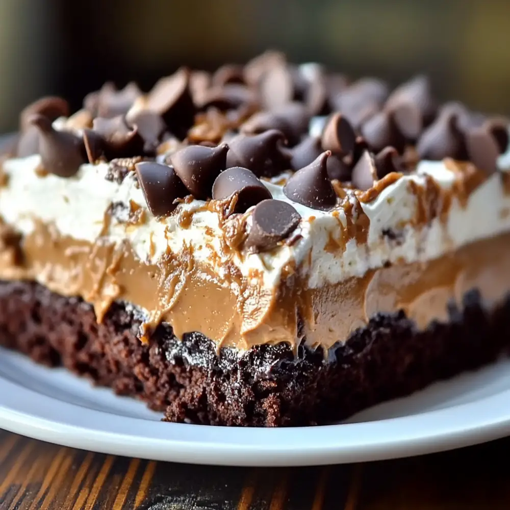 Chocolate Peanut Butter Poke Cake