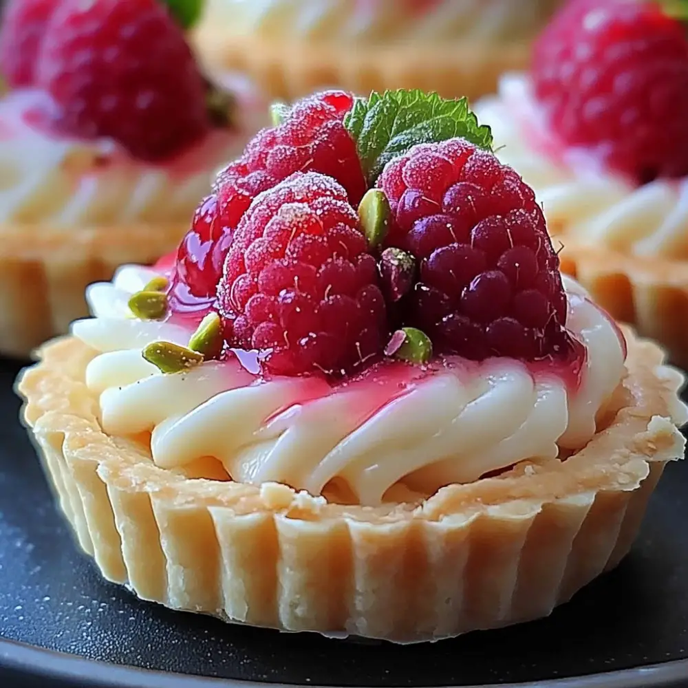 Elegant Raspberry Pistachio Cream Tarts