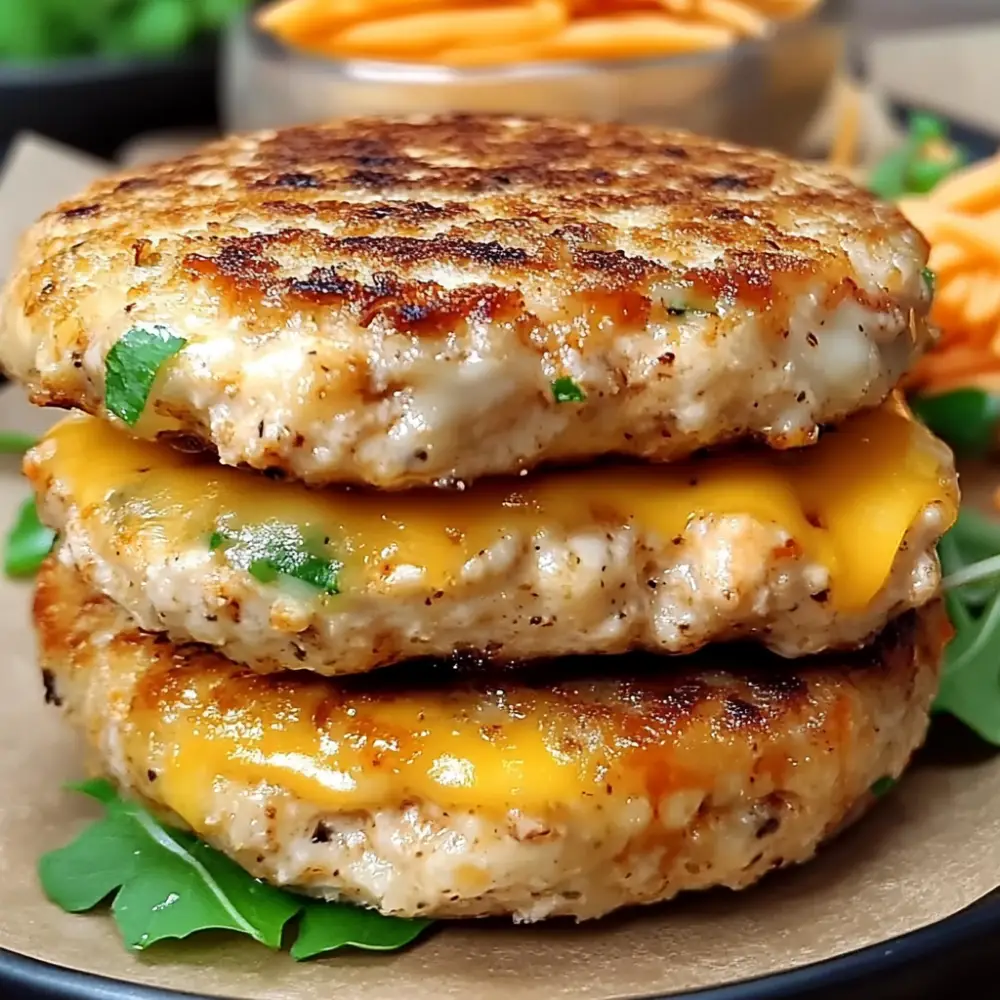 Cheddar Ranch Chicken Burgers