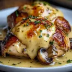 Cheesy Garlic Butter Mushroom Stuffed Chicken