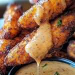 Crispy Chicken Tenders with Honey Mustard Dip 3 Crispy Chicken Tenders with Honey Mustard Dip