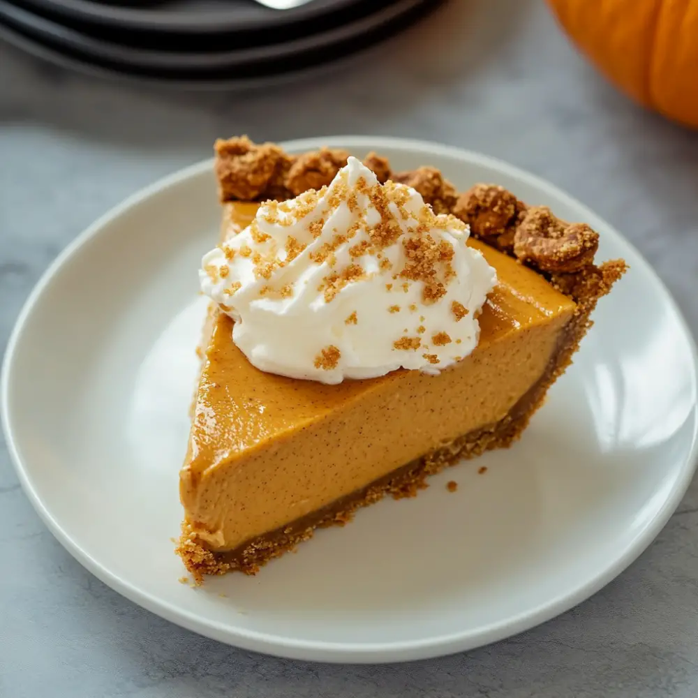 Pumpkin Ice Cream Pie with Ginger Snap Crust