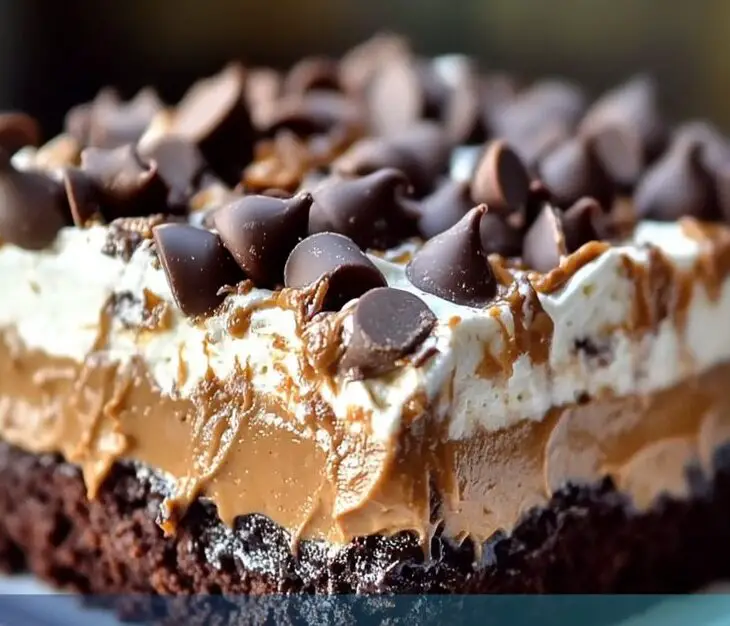 Chocolate Peanut Butter Poke Cake