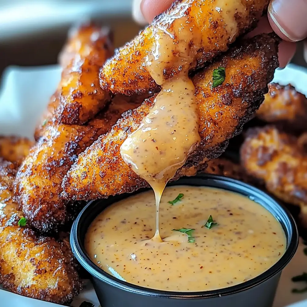 Crispy Chicken Tenders with Honey Mustard Sauce