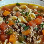 Hamburger Noodle Soup with Tomatoes and Parmesan 3 Hamburger Noodle Soup with Tomatoes and Parmesan