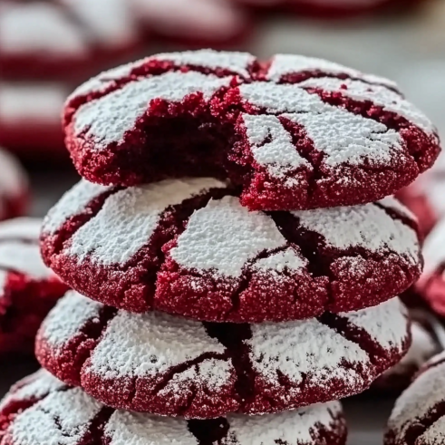 Red Velvet Crinkle Cookies