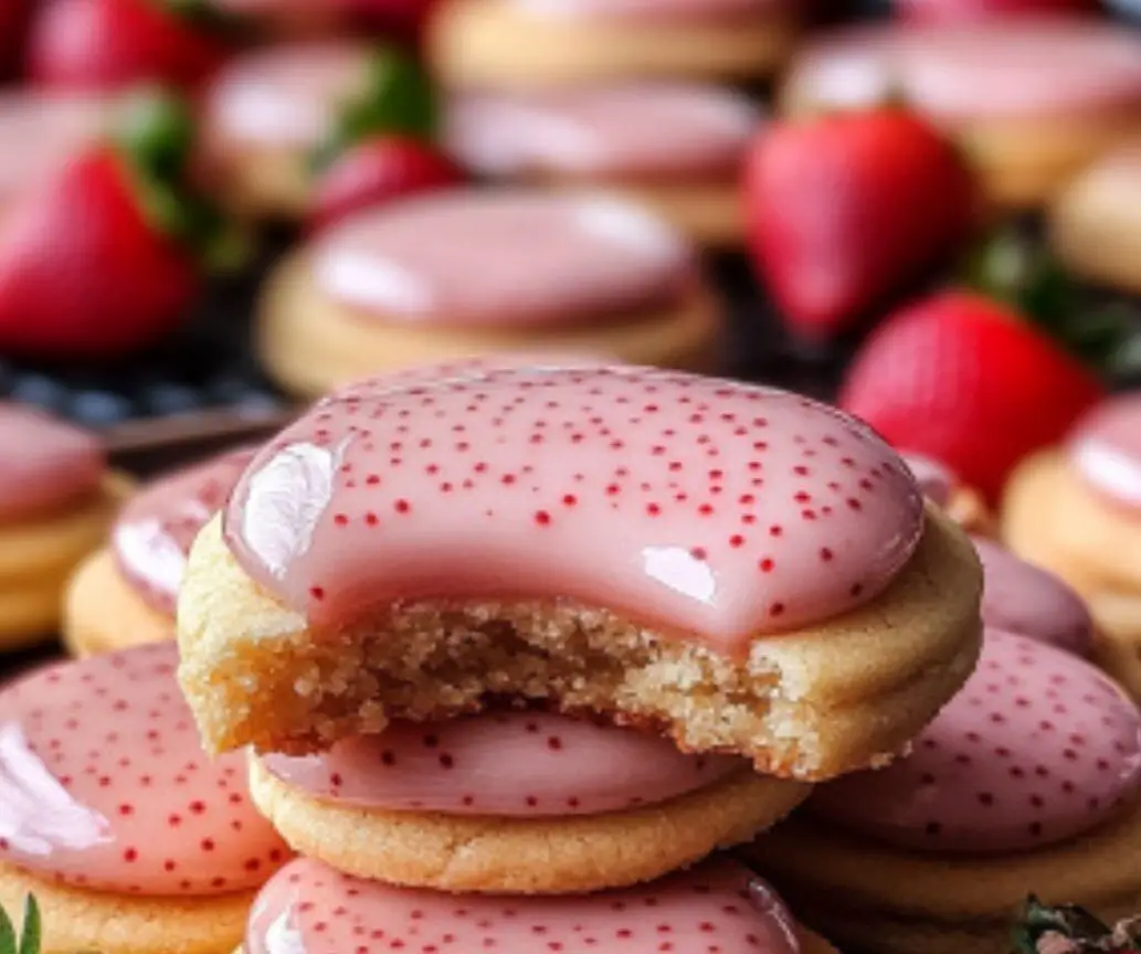 Strawberry Glazed Shortbread