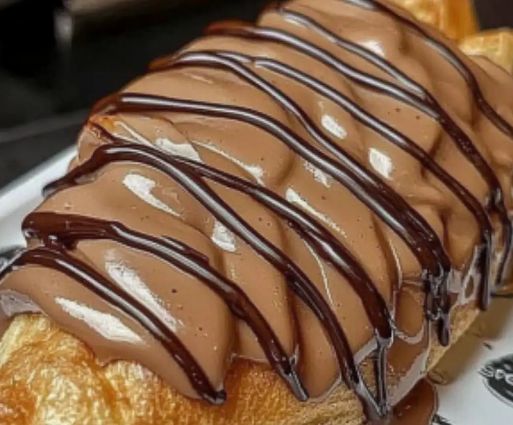 Chocolate Drizzled Croissant