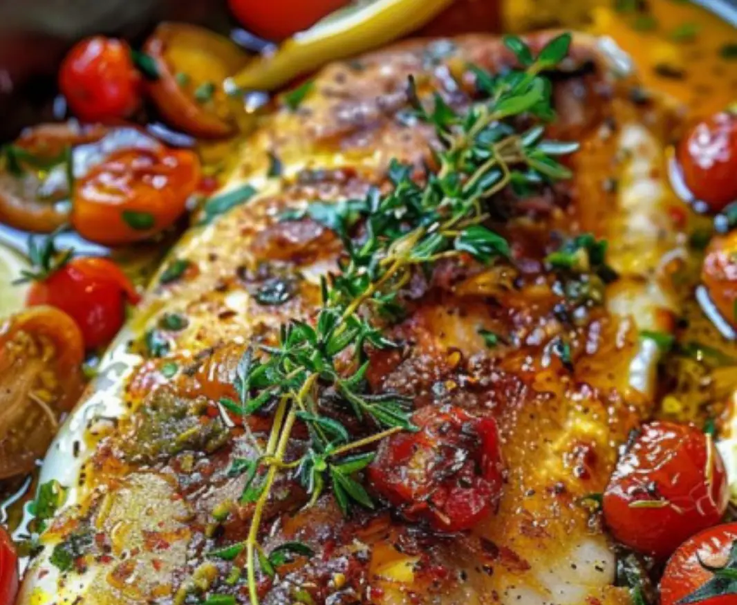 Baked Cod with Cherry Tomatoes and Lemon-Herb Butter