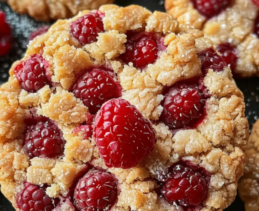 Raspberry Crinkle Cookies