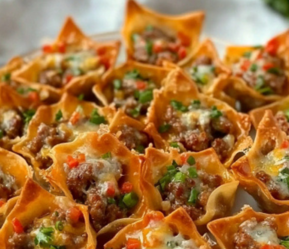 Sausage Wonton Cups