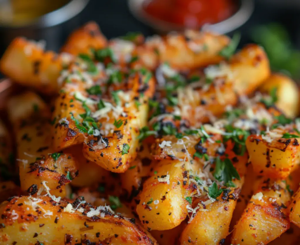 Crispy Garlic Parmesan Potato Wedges