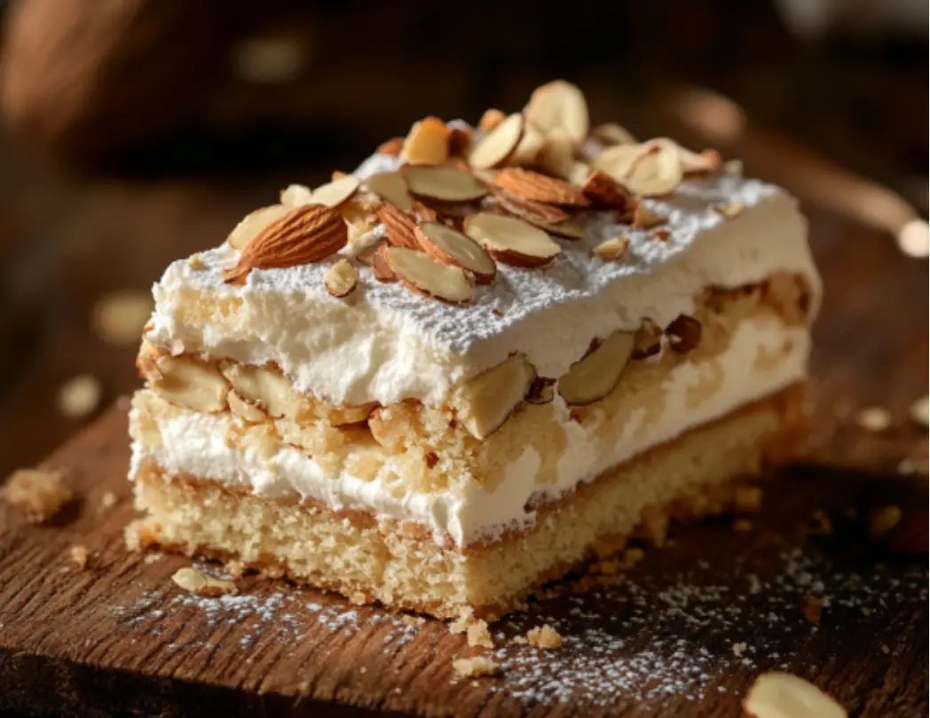 Almond Cream Cake with Whipped Frosting