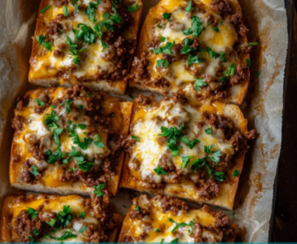 Cheesy Beef and Toast Open-Face Sandwich