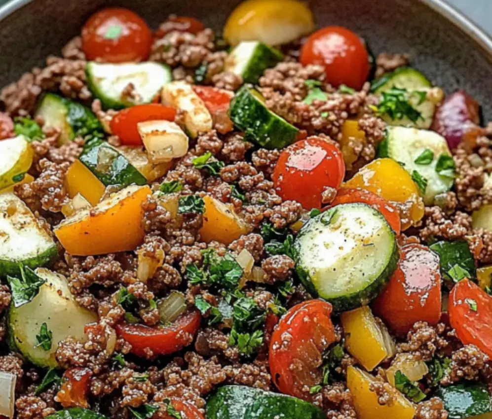Ground Beef Mediterranean Salad