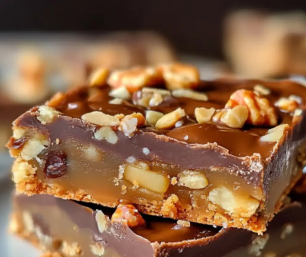 Chocolate Walnut Toffee Bars