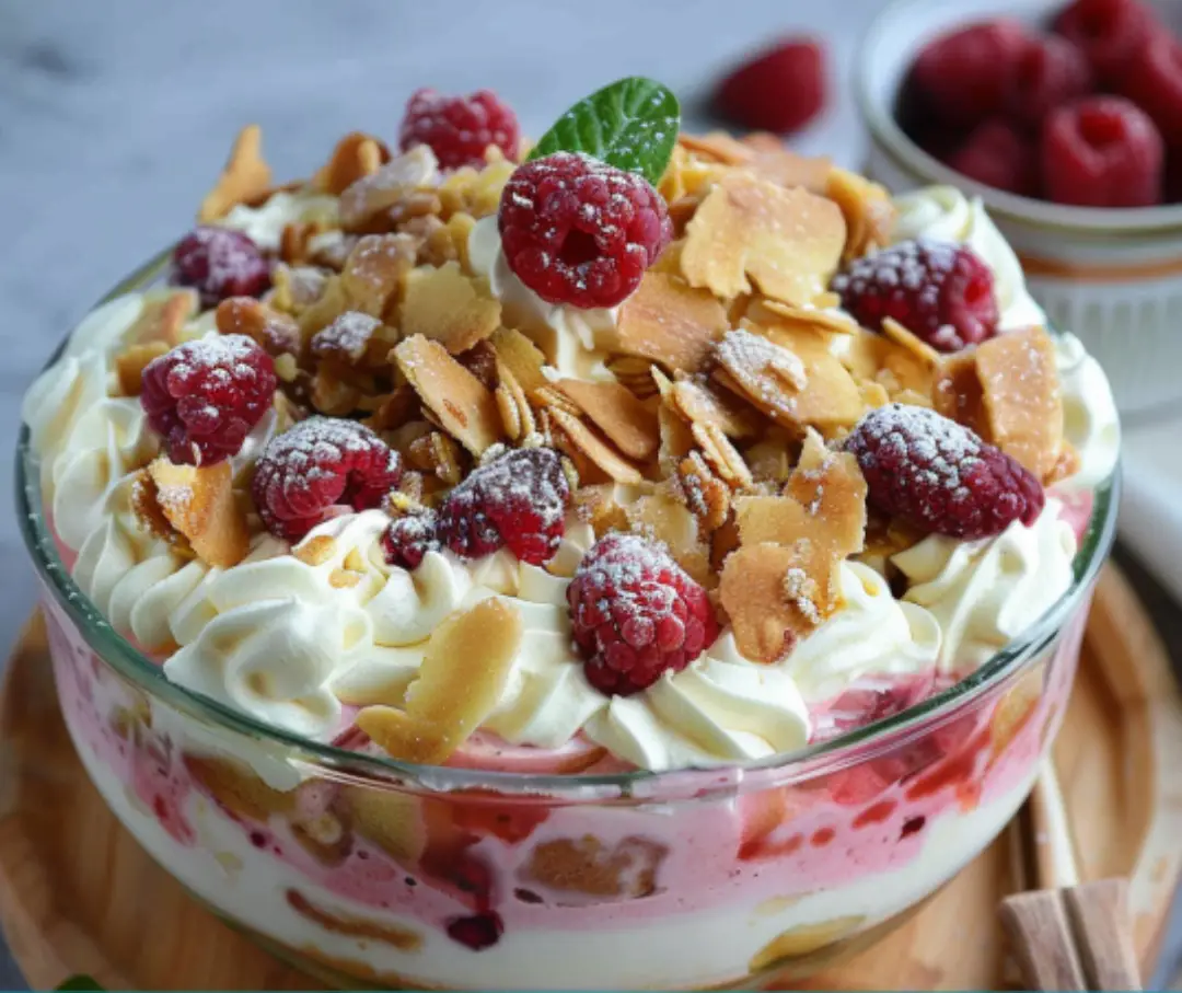 Raspberry Almond Cream Trifle