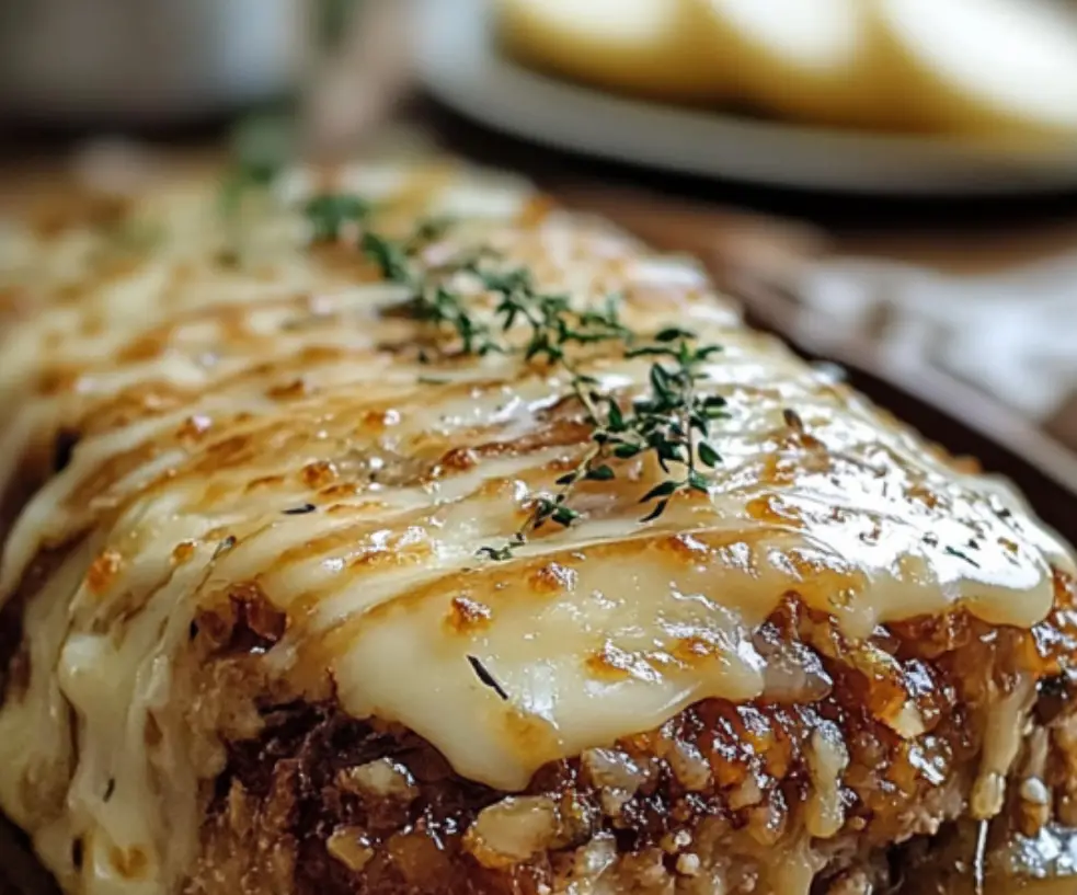 Savory Apple and Cheese Meatloaf with Thyme Glaze
