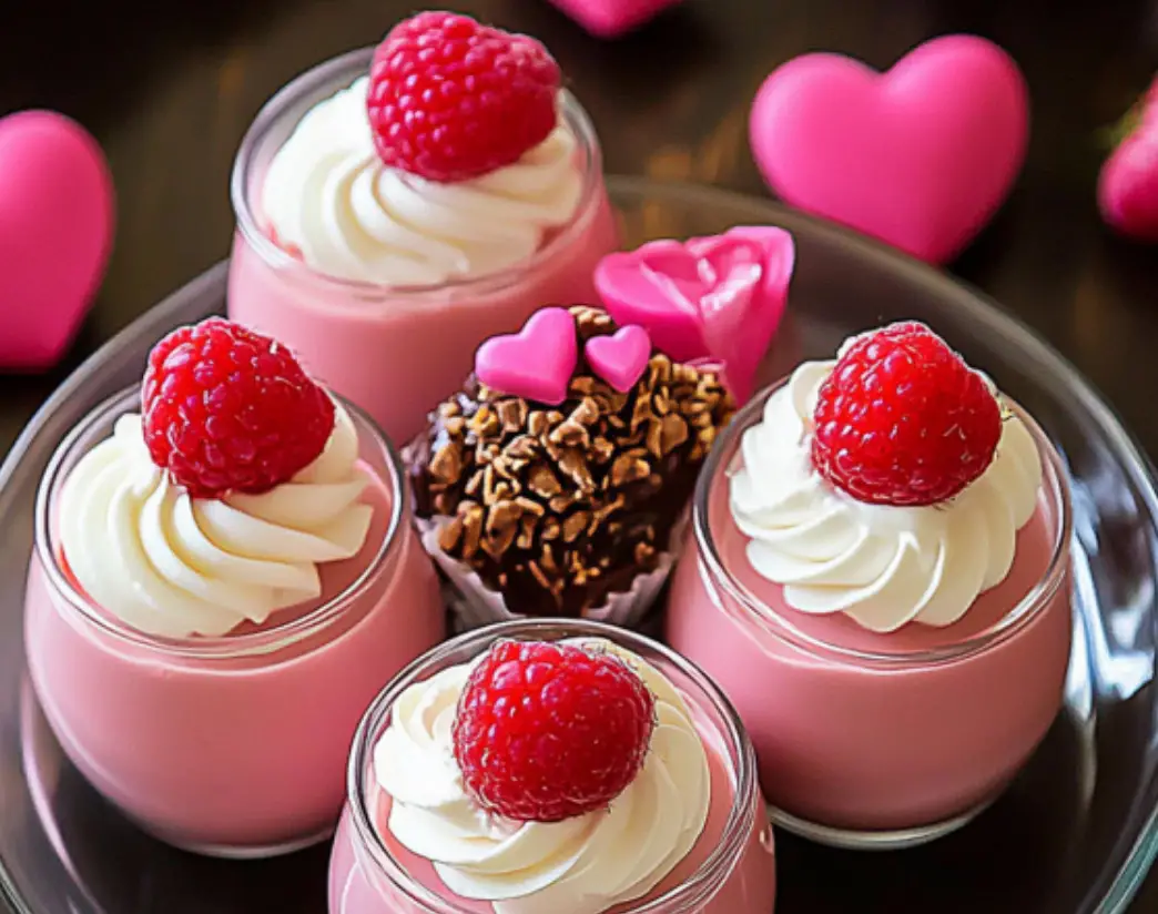 Pink Raspberry Mousse Cups