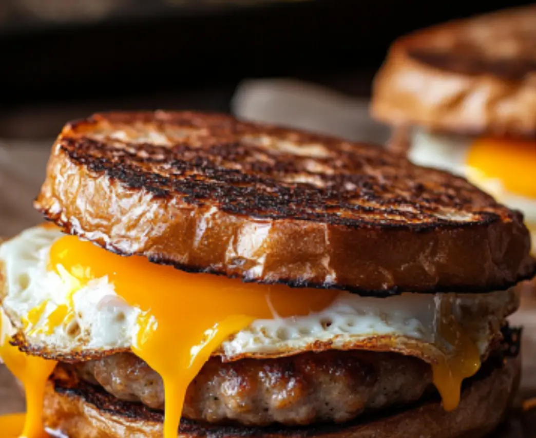 Toasted English Muffin Breakfast Sandwich