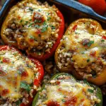 Stuffed Bell Peppers with Rice & Veggies 3 Stuffed Bell Peppers with Rice & Veggies