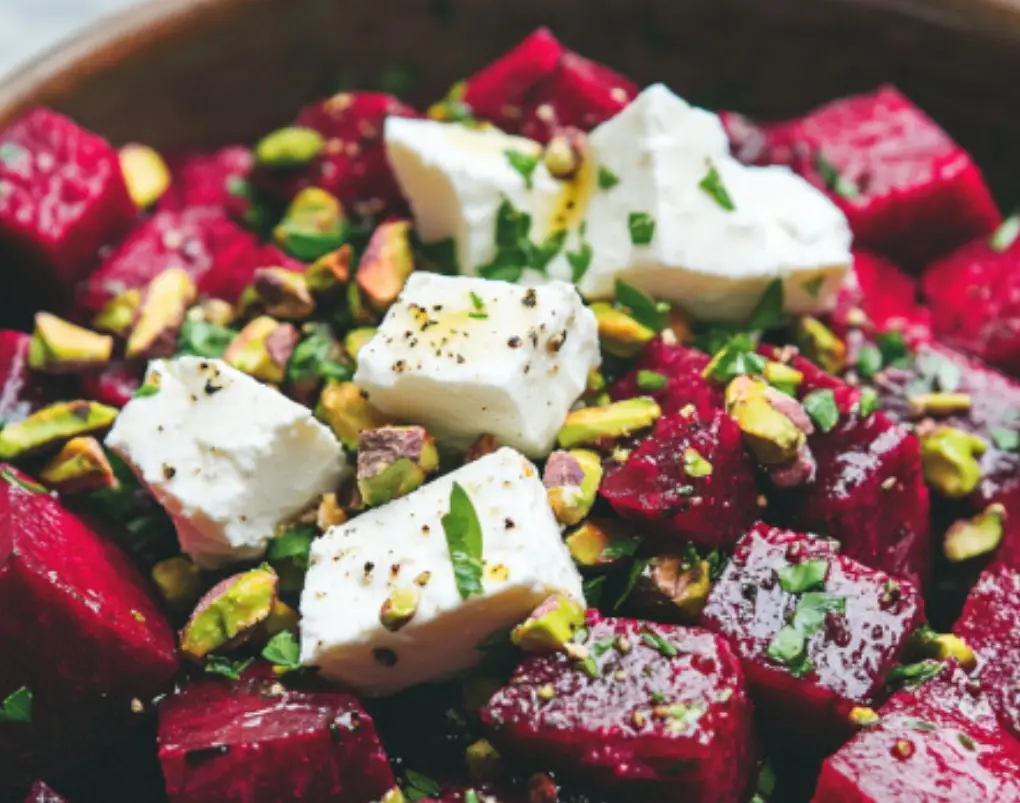 Roasted Beet Salad with Feta and Pistachios