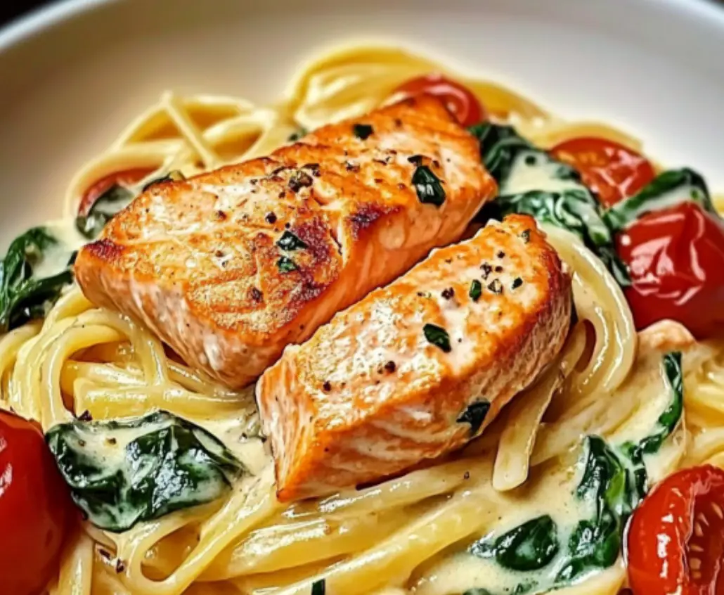 Creamy Salmon Spanish Pasta
