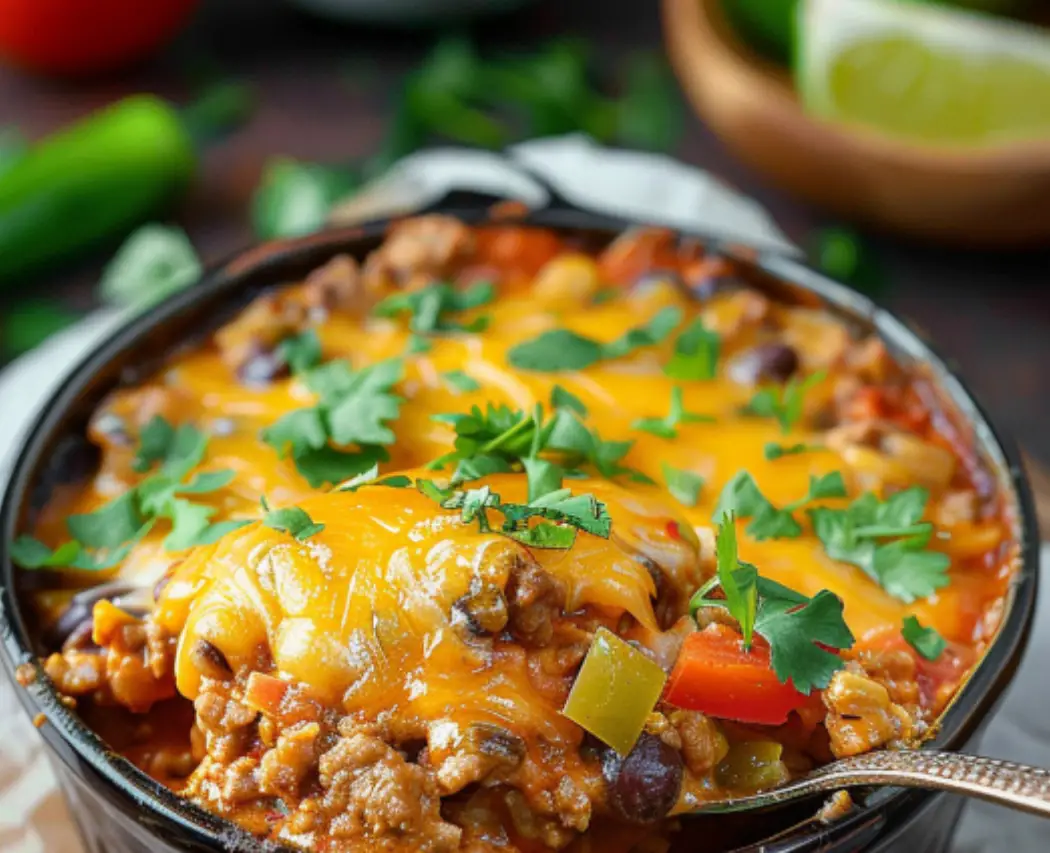 Cheesy Beef and Bean Enchilada
