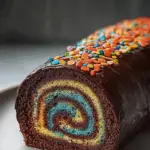 Rainbow Chocolate Roll Cake 3 Rainbow Chocolate Roll Cake