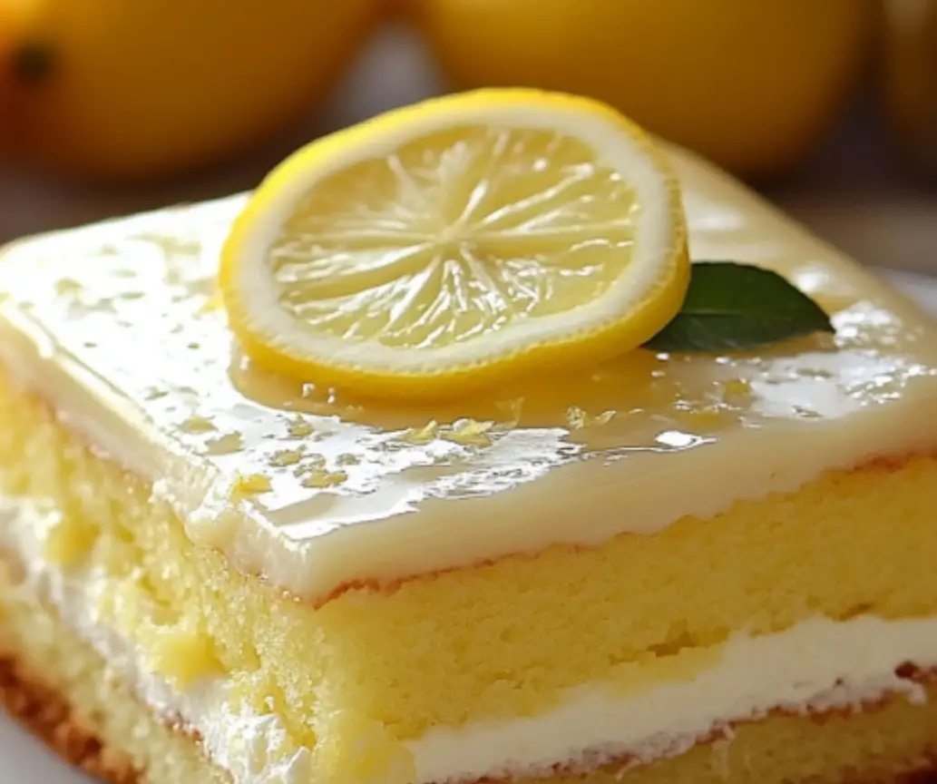 Lemon Layer Cake with Cream Filling