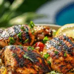 Grilled Lemon Herb Chicken Thighs with Couscous