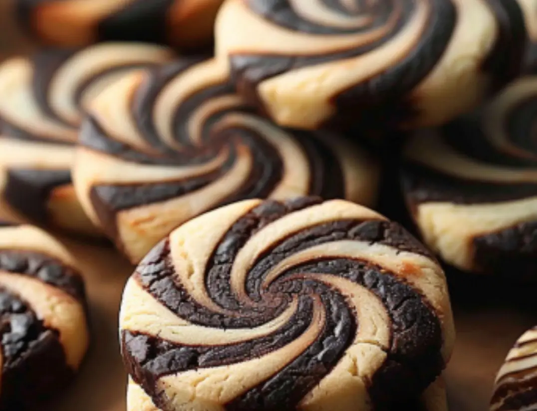 Chocolate Vanilla Pinwheel Cookies