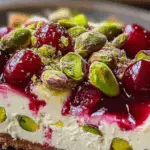 Lemon-Lime Cherry Pistachio Cheesecake