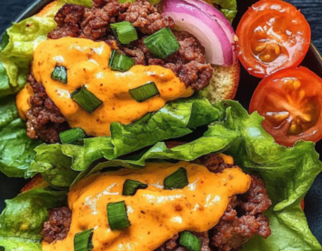 Spicy Ground Beef Lettuce Sliders