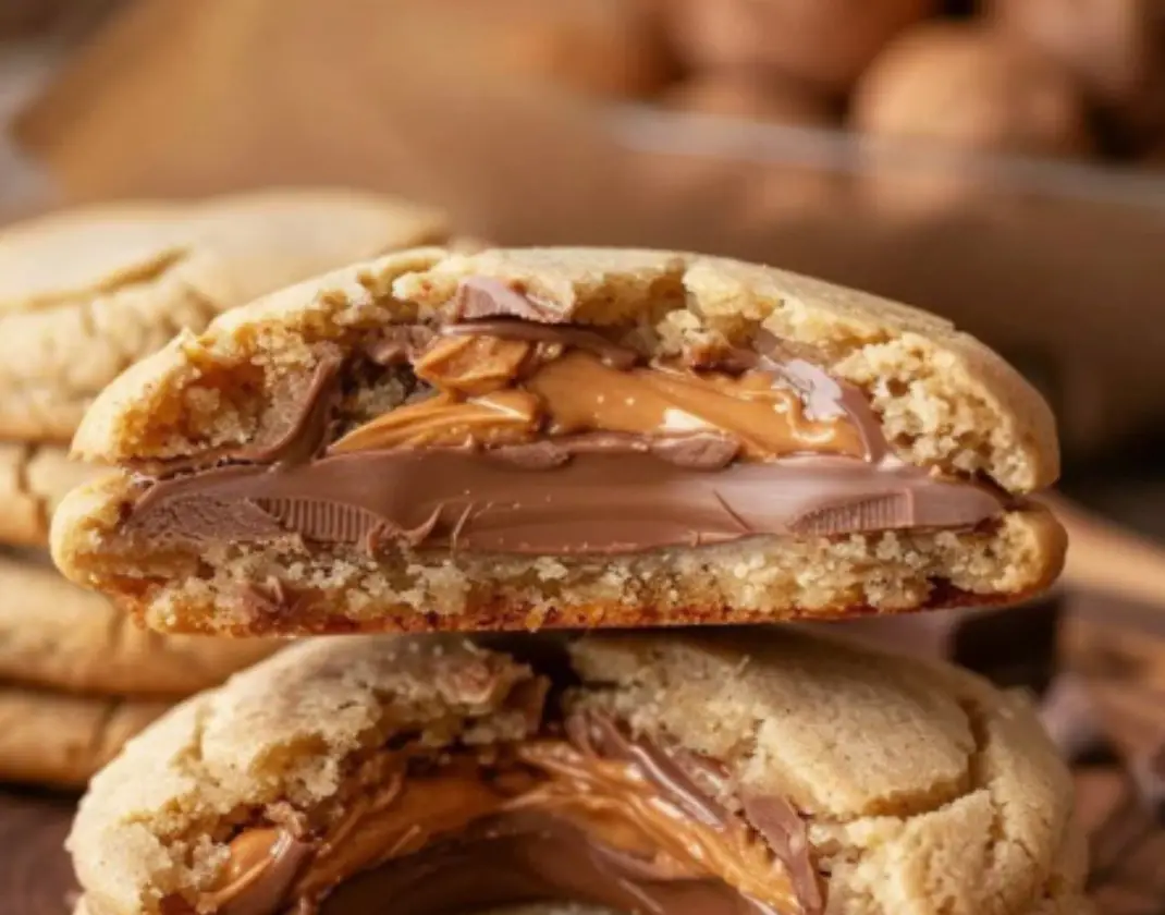 Peanut Butter Stuffed Chocolate Chip Cookies