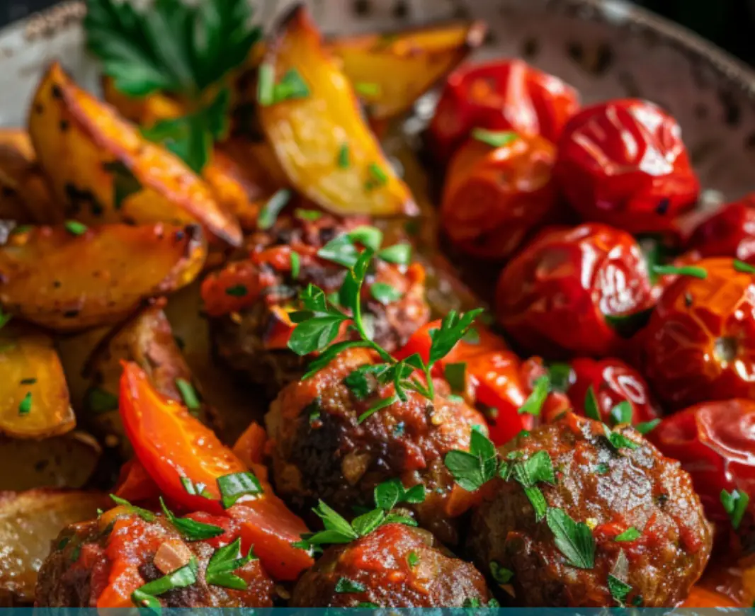 Mediterranean Meatballs with Roasted Vegetables