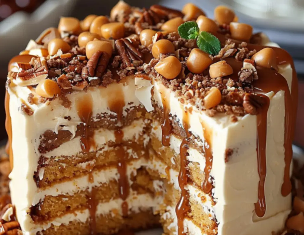 Caramel Pecan Layer Cake