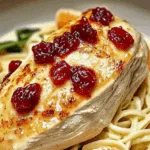 Cranberry Chicken over Creamy Pasta