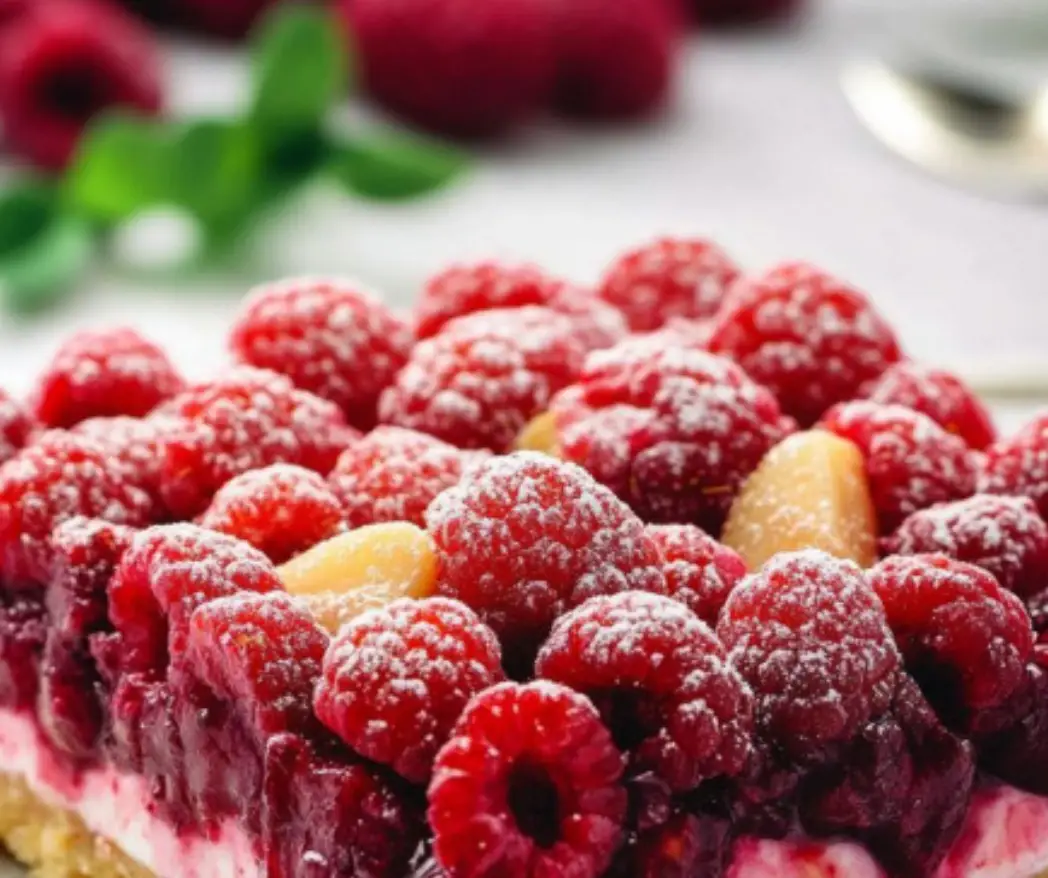Raspberry Cheesecake Bars with Shortbread Crust